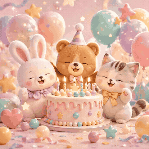 Cute Happy Birthday GIF with Wishes